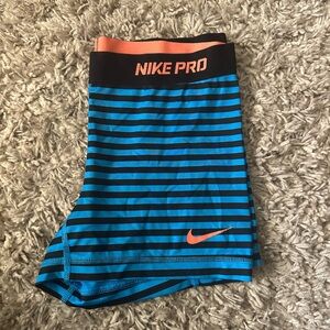 Nike Pro Striped Athletic Shorts